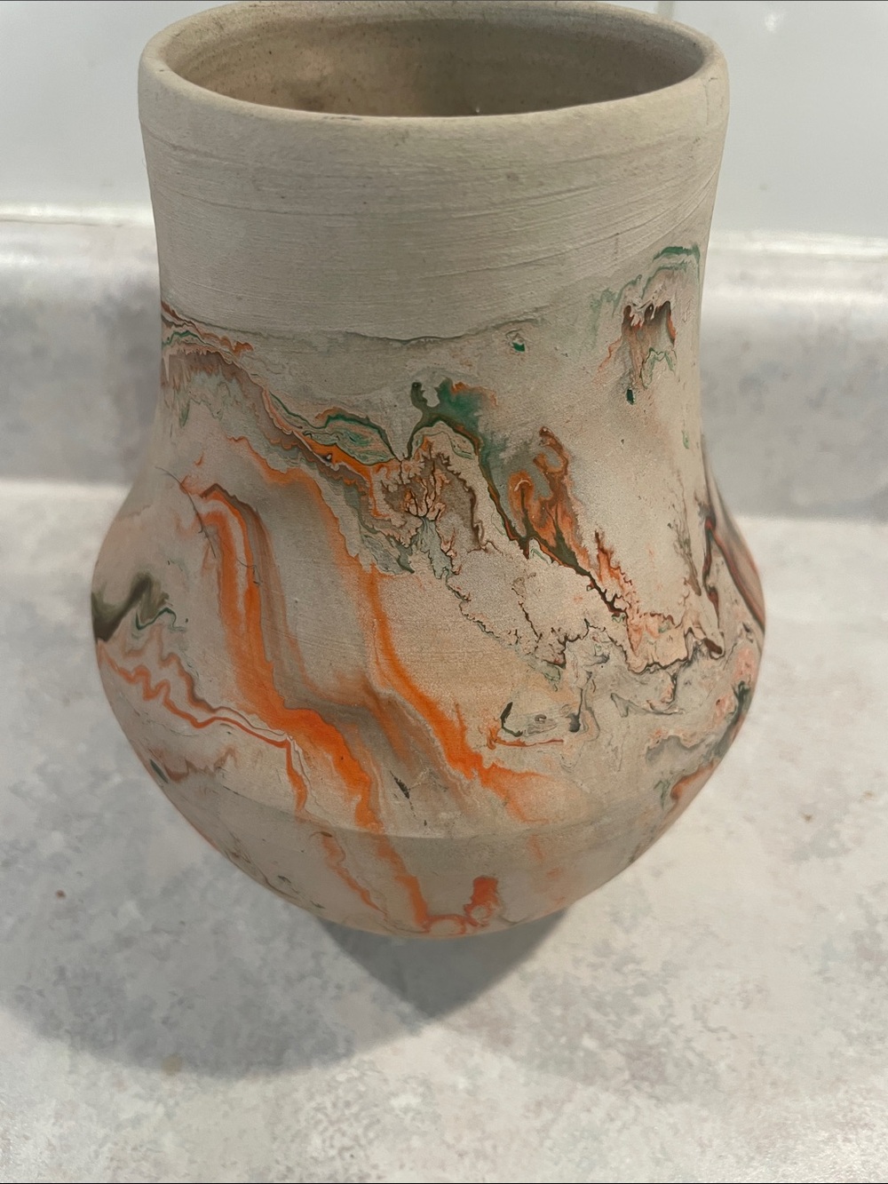Nemadji Handmade Marbled Pottery Vase